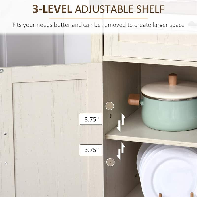 Farmhouse Sideboard Buffet Cabinet,Rustic 2 Barn Doors,Storage Cabinet
