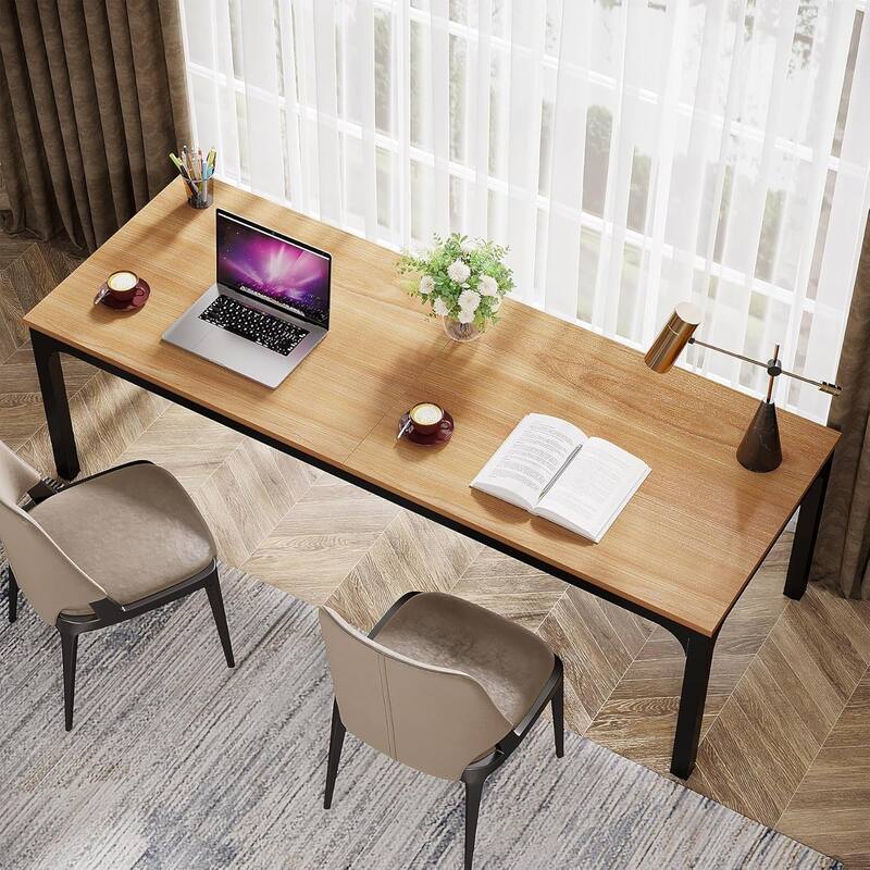 78.7" Extra Long 2-Person Computer Desk, Double Workstation for Home Office