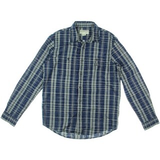 Red O Men's Light Blue Button Up Linen Shirt - 10039777 - Overstock.com ...