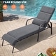 preview thumbnail 28 of 35, Outdoor Adjustable Patio Chaise Lounge Chair with Cushion Beach Poolside