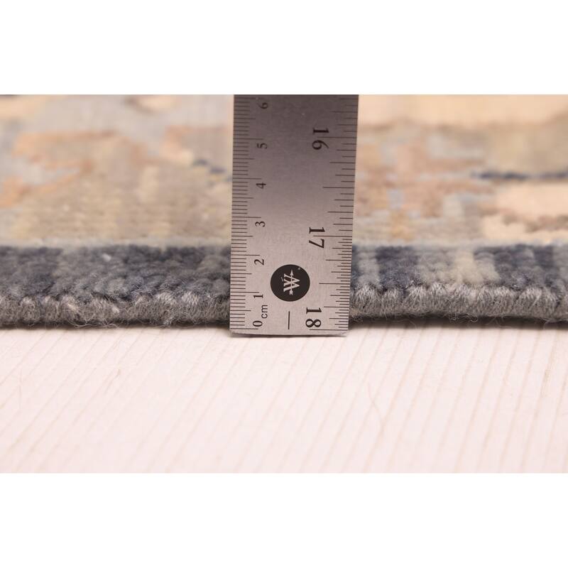 ECARPETGALLERY Hand-knotted Modern Oushak Dark Navy Wool Rug - 9'10 x 14'2