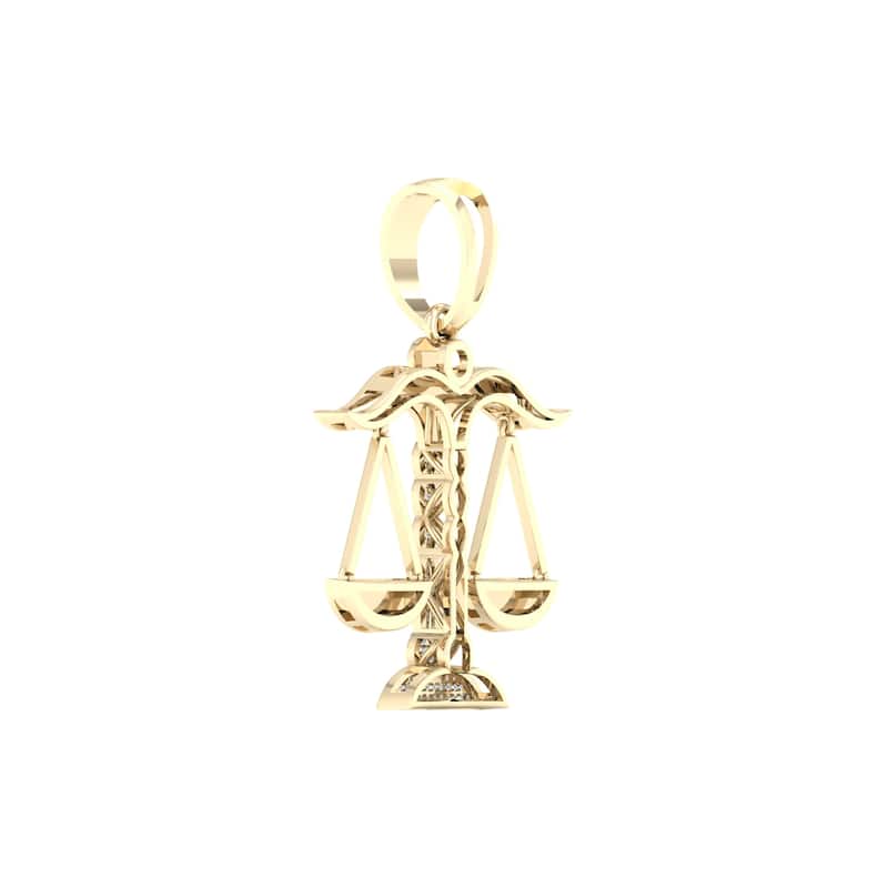 1/2ct TDW Diamond Scales of Justice Pendant in 10k Gold for Men
