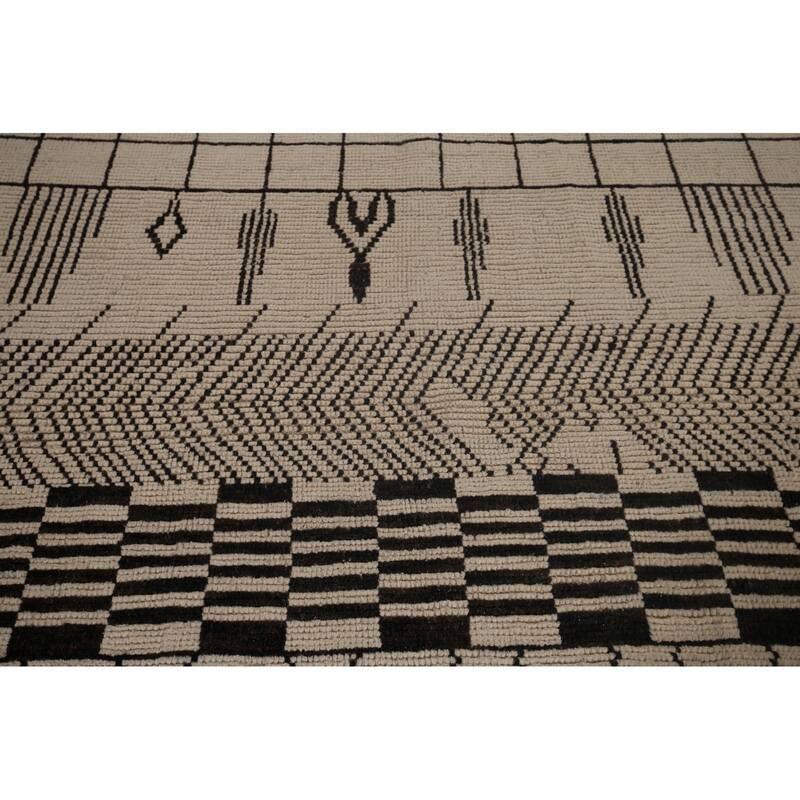 Moroccan Oriental Area Rug Handmade Tribal Wool Carpet - 6'0"x 9'7"