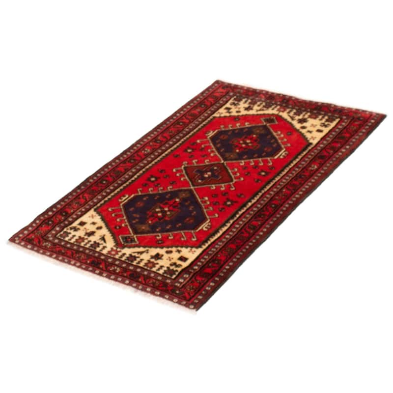 ECARPETGALLERY Hand-knotted Andelz Red Wool Rug - 3'3 x 4'9