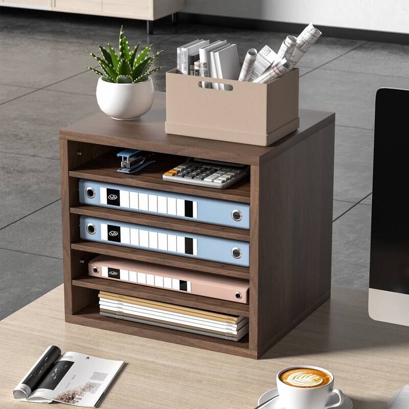 5 Compartments Office Literature Organizers Mailbox with Adjustable and Removable Shelves