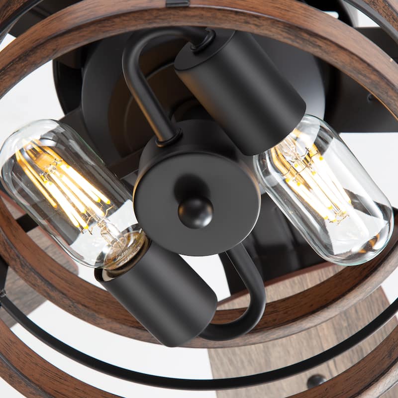 52-inch Farmhouse Ceiling Fan with Light and Remote(5 Reversible Blades）