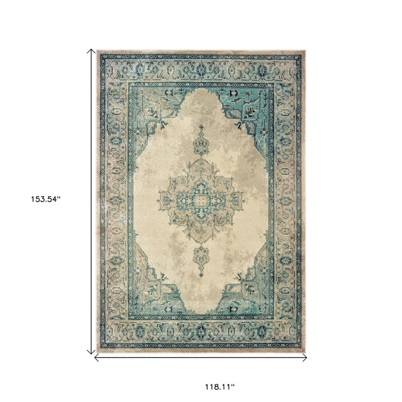 HomeRootsOriental Bohemian Rectangle Area Rug - 153.54' X '118.11' X '0.32