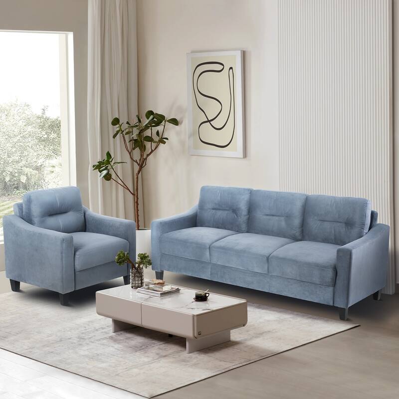 Comfortable Gray Velvet Sectional Sofa for Small Spaces