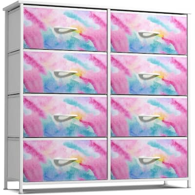 Sorbus Kids Dresser with 8 Drawers - Storage Dresser with 8 Drawers Chest Organizer Nightstand Steel Frame Wood Top & Handles
