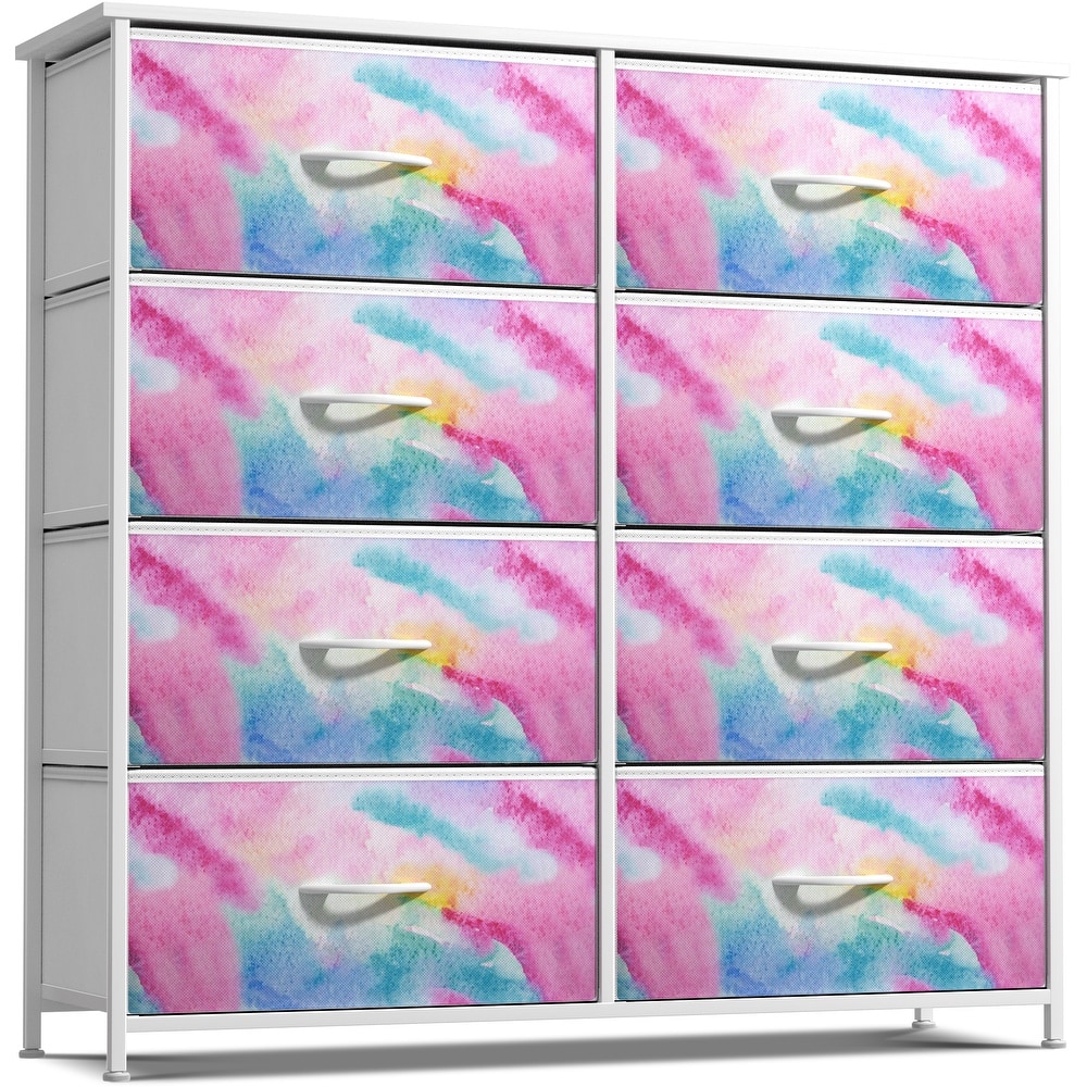 Sorbus Kids Dresser with 8 Drawers - Storage Dresser with 8 Drawers Chest Organizer Nightstand Steel Frame Wood Top & Handles