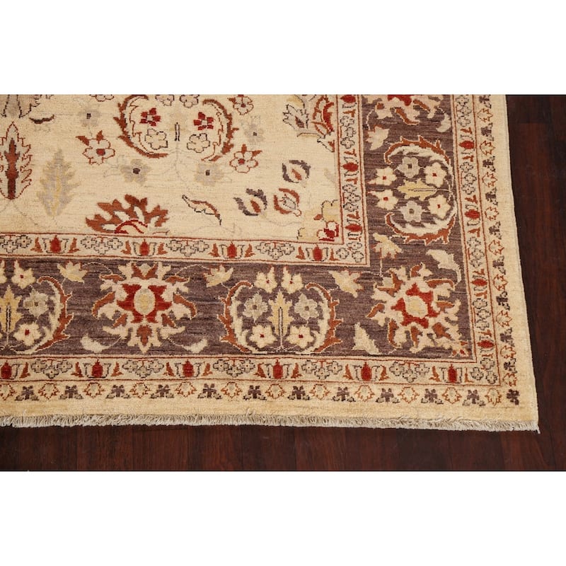 Floral Peshawar Oriental Area Rug Handmade Traditional Wool Carpet - 8'2" x 9'10"