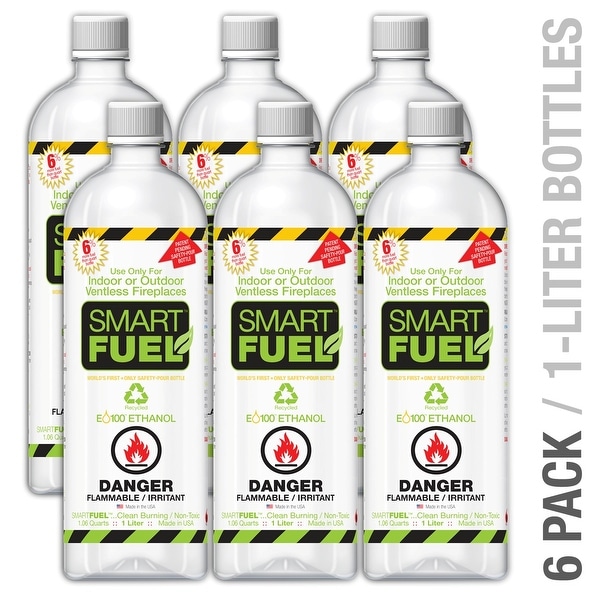 Anywhere Fireplace SF06 Smart Fuel Liquid Bio-ethanol fuel 6 pack liter bottles