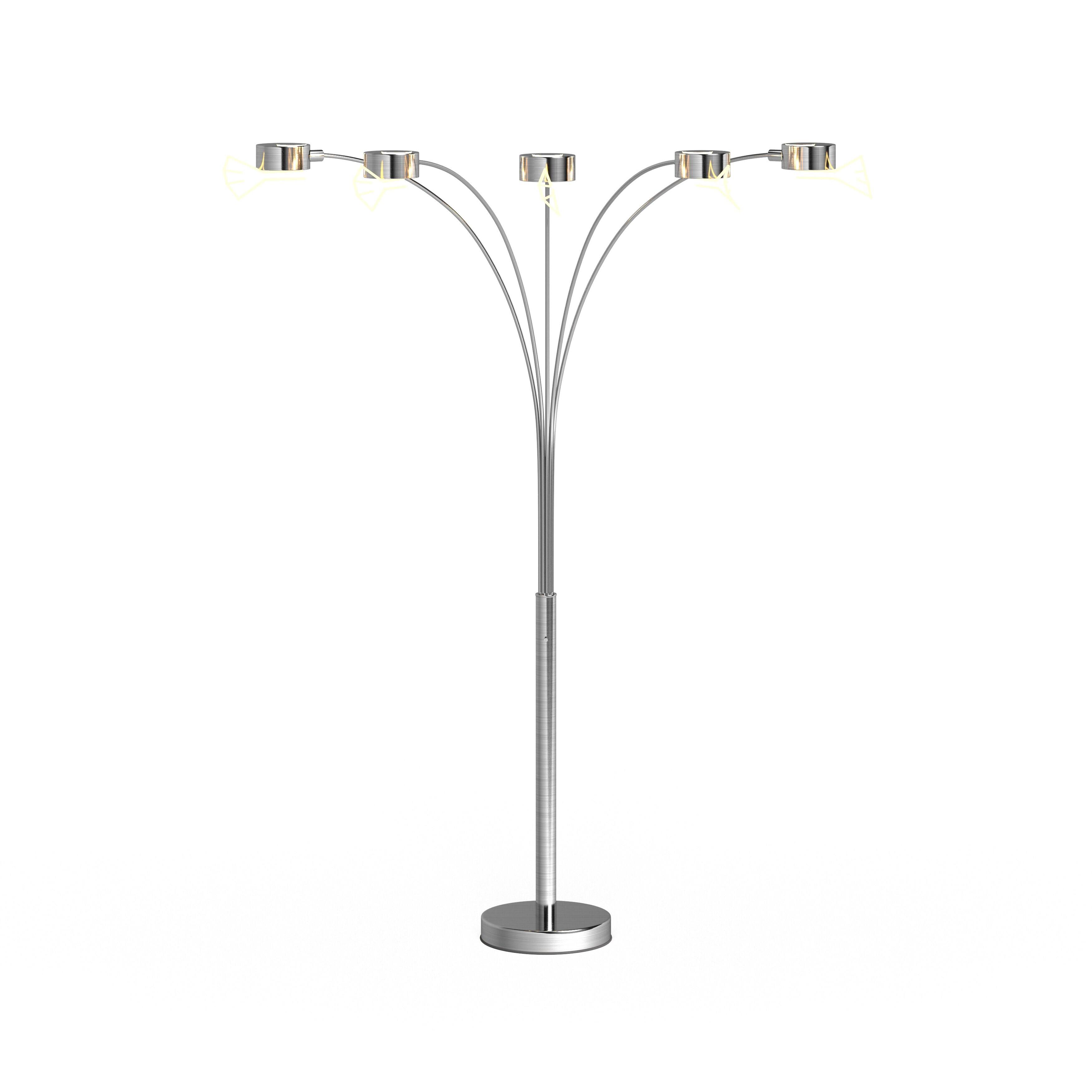 Strick & Bolton Charlie Brushed Steel Arched 5-light Floor Lamp - On ...