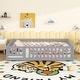 preview thumbnail 83 of 106, Twin/Full/Queen Size Floor Bed with Safety Guardrails for Kids, Wood Montessori Bedframe w/ Door, Children's Noiseless Beds
