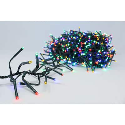 1500 Multi Cluster LED Wide Angle String Lights 37ft Green Wire