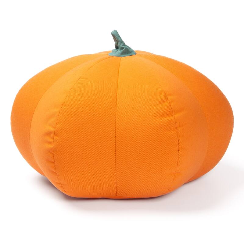 Indoor Outdoor Pumpkin Fall Harvest Pouf Ottoman - 24" - Orange