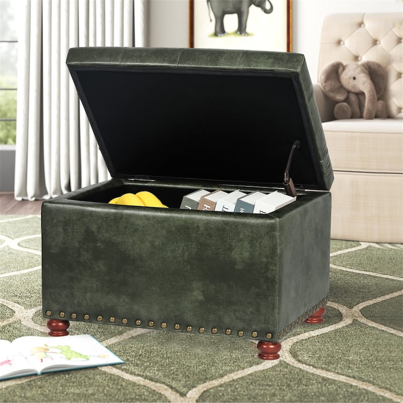 Adeco Classy Rectangle Storage Bench Natural Fabric Footstool Ottoman