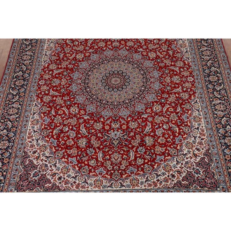 Red Kashan Turkish Area Rug Traditional Machine Made Carpet - 9'6" x 12'10"