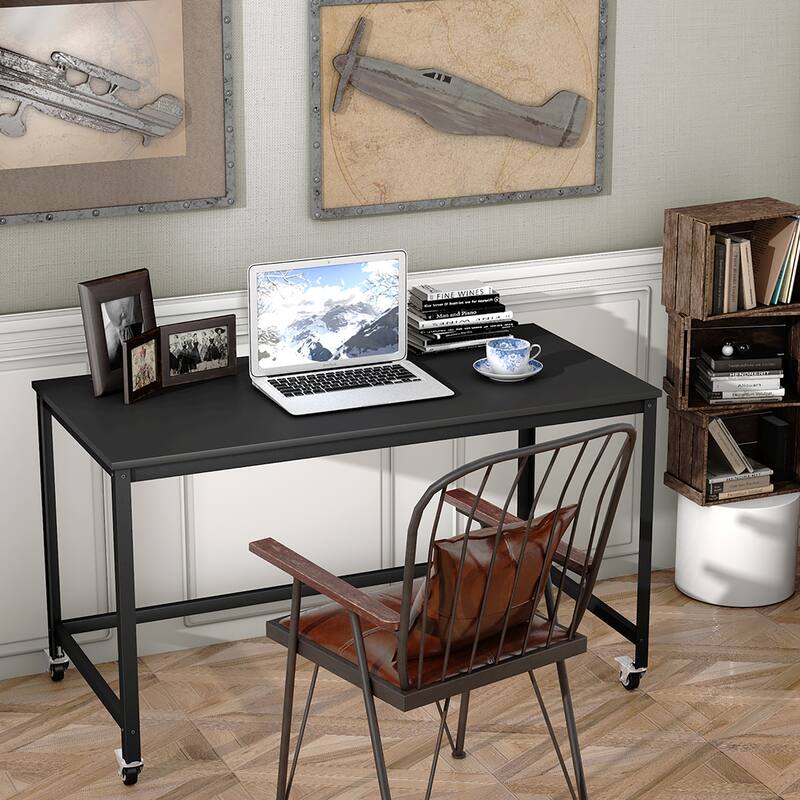 Mobile Computer Desk Simple Style Rolling Home Office Study Table