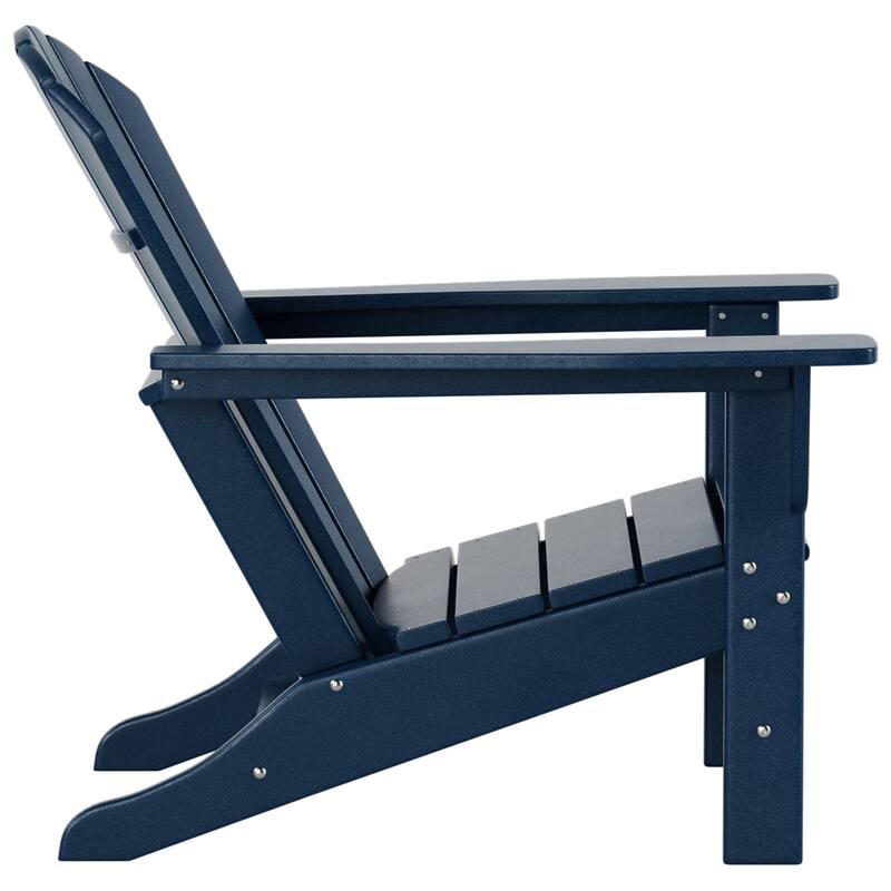 Altura Outdoor Eco-Friendly All Weather Adirondack Chair with Ottoman and Side Table (5-Piece Conversation Set)