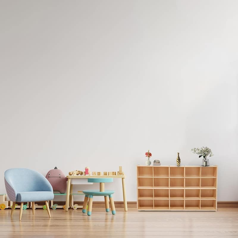 Contender 20 Cubby Storage Cabinets Ideal for Classrooms Kids Stationary Organizer, Baltic Birch Storage Unit