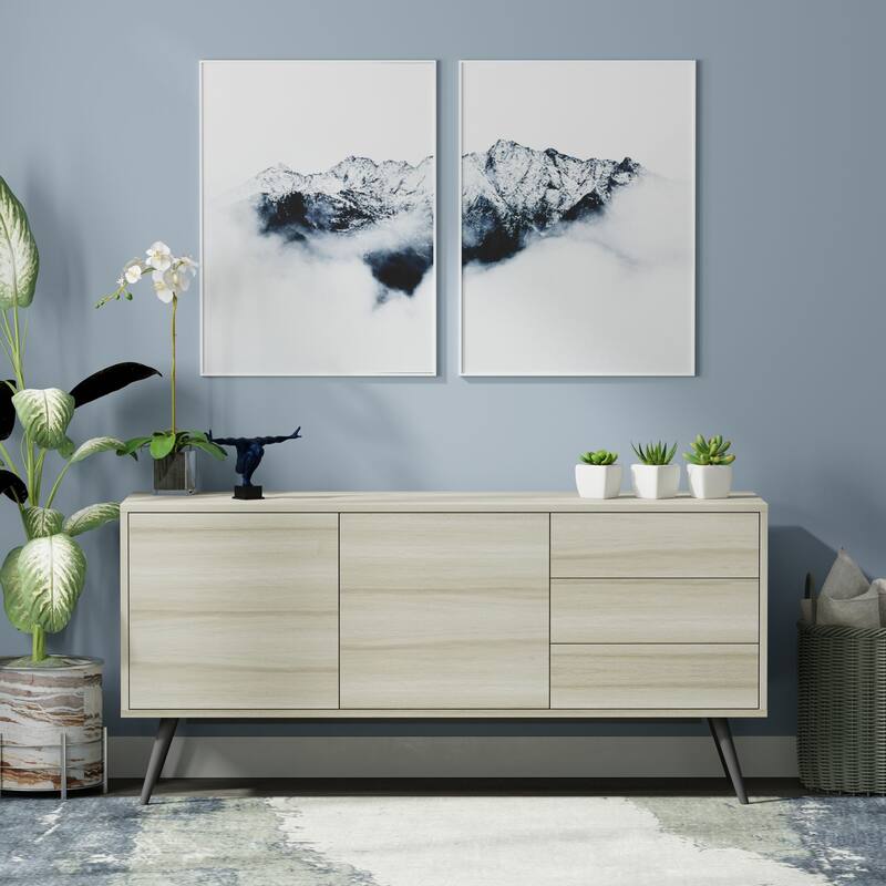 Glenwillow Home Atlas 59" Mid-Century Modern TV Stand Console - Light Taupe