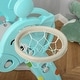 preview thumbnail 9 of 8, Qaba 2 in 1 Kids Slide w/ Basketball Hoop for 18 months to 4 Years, Blue & Gray - 55" x 34.25" x 29.5"