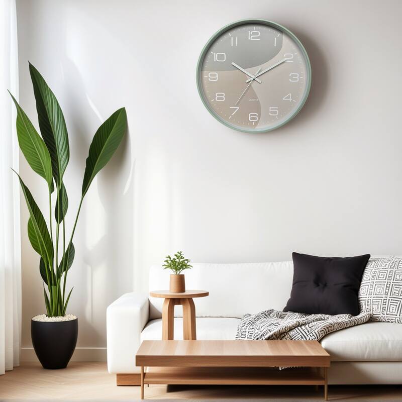 Wall Clock, Modern Silent Non Ticking Battery Operated Clocks for Office, Home, Bathroom, Kitchen, 12 Inch - 12 Inch