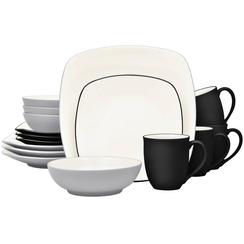 Noritake Colorwave 16-Piece Square Set, Service For 4 - Slate-Graphite