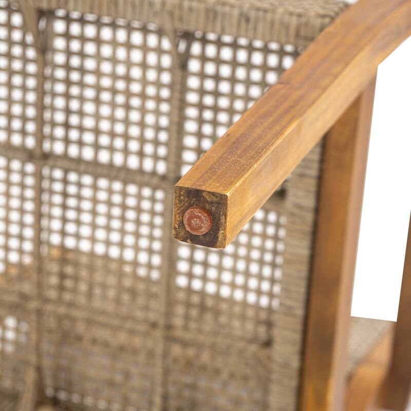 Christopher Knight Home - Coastline Outdoor Acacia Wood 5-Piece Dining Set with Wicker Chairs