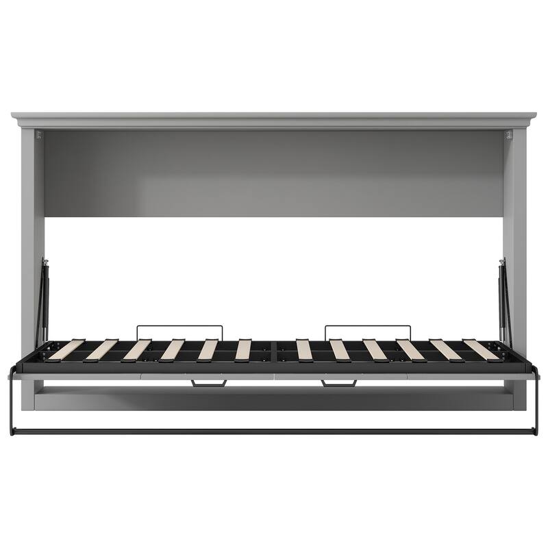 Roomfitters Twin Murphy Bed with Foldable Cabinet Design and Minimal Footprint for Small Spaces, Grey