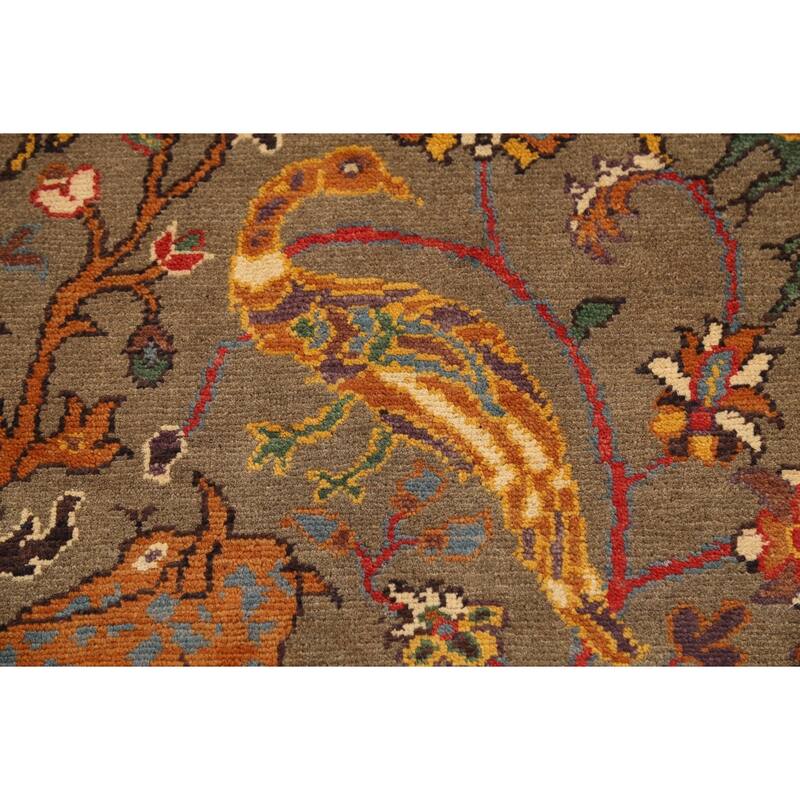 Animals Design Kazak Accent Rug Hand-Knotted Floral Wool Carpet - 2'1"x 2'10"