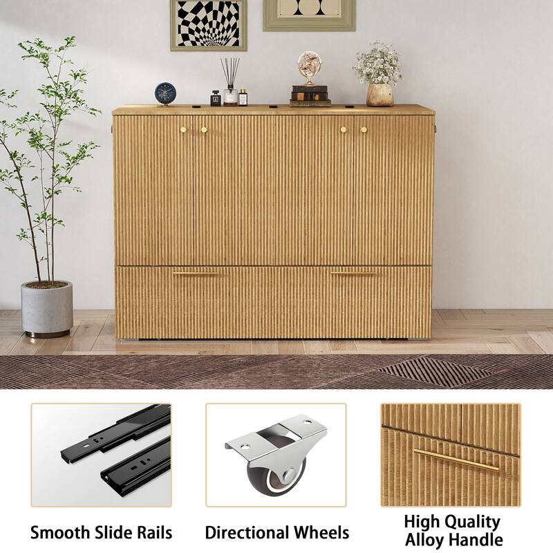 Full Size Murphy Bed with USB Port and a Large Drawer