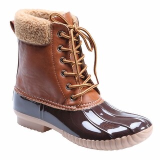 Shop Avanti Women&#39;s Jango Rain Boots - Lace up Fleece Lined Duck Boots Rainboots - On Sale ...