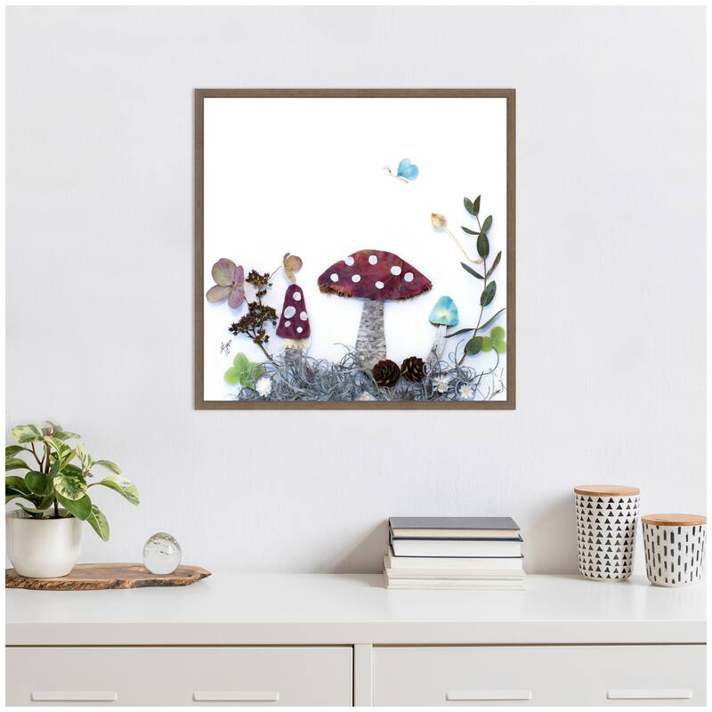 Kate and Laurel Mushroom No. 1 by Madeline Jeppesen Framed Canvas Wall Art Print