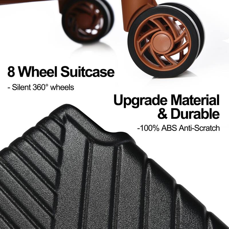 3 Piece Hardshell Luggage Spinner 8 Wheels Suitcase Sets (20"24"28")