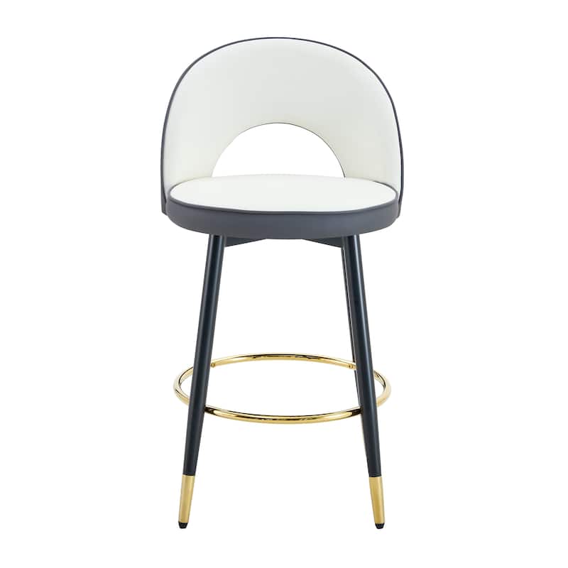 360°Rotatable Bar Chair.Modern Pu Comfortable Upholstered Bar Chair With Smooth And Beautiful Metal Legs.Set Of 2
