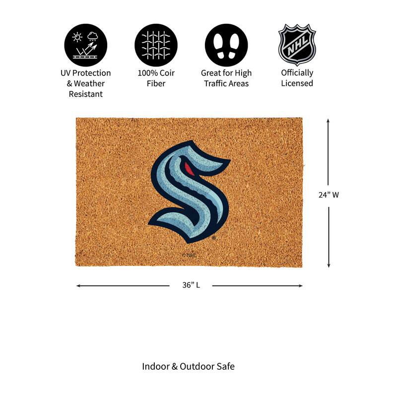 Seattle Kraken Full Color Indoor/Outdoor Coir Mat