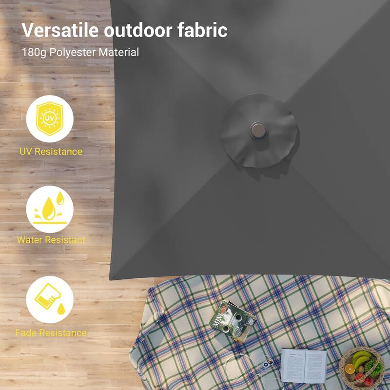 BONOSUKI 6.5x6.5Ft Patio Market Umbrella Weather-Resistant Frame