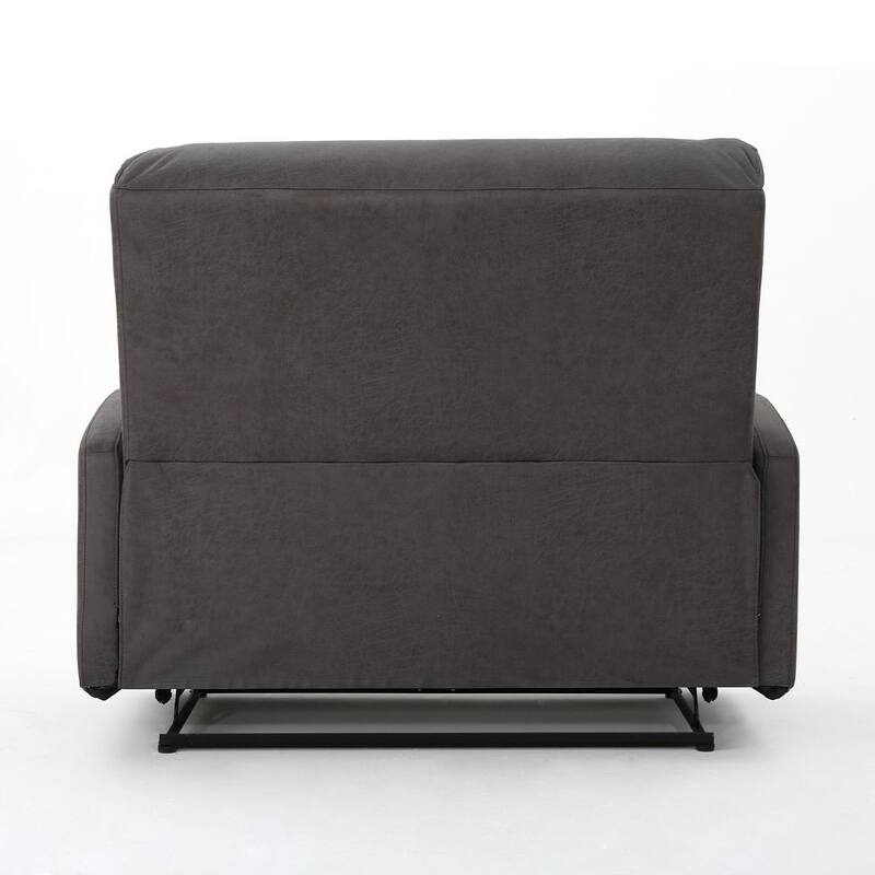 Modern Fabric Double Seat Recliner Chair with Plush Cushions by Christopher Knight Home