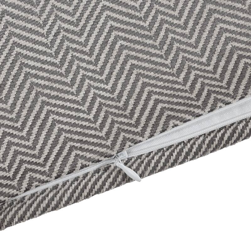 HiEnd Accents Chenille Herringbone Leather Strap Buckle Detailed 14x36 inch Accent Lumbar Pillow
