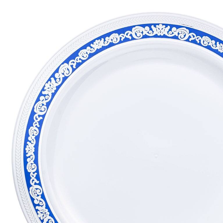 Shiny Royal Rim Disposable Plastic Plate Packs - Party Supplies