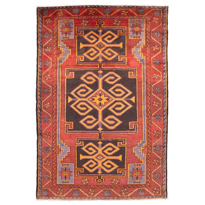 ECARPETGALLERY Hand-knotted Konya Anatolian Red Wool Rug - 5'0 x 7'5