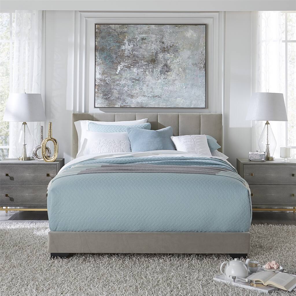 Velvet Upholstered Bed, Queen