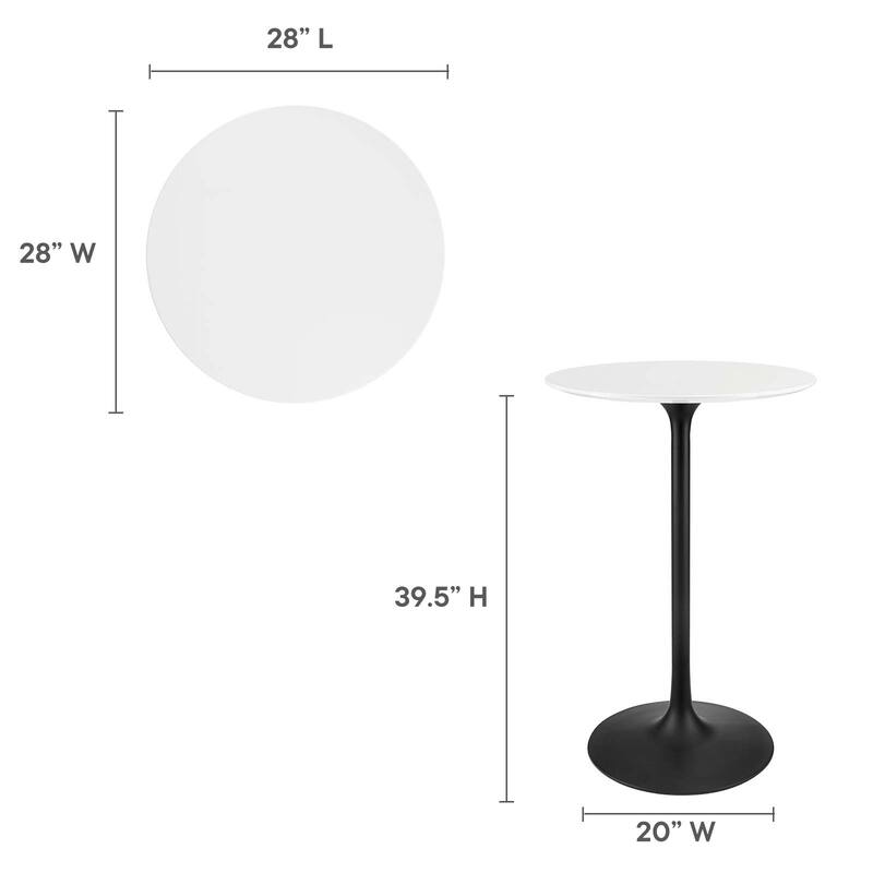 28" Round Wood Bar Table