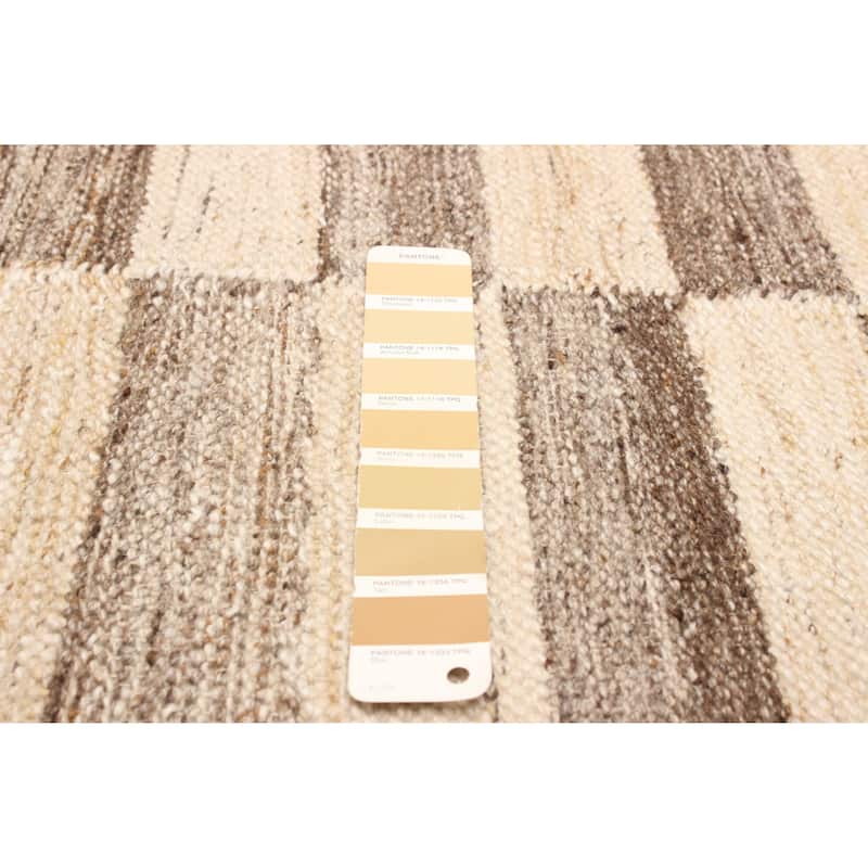 ECARPETGALLERY Flat-Weave Ankara FW Beige Wool Kilim - 5'8 x 7'5