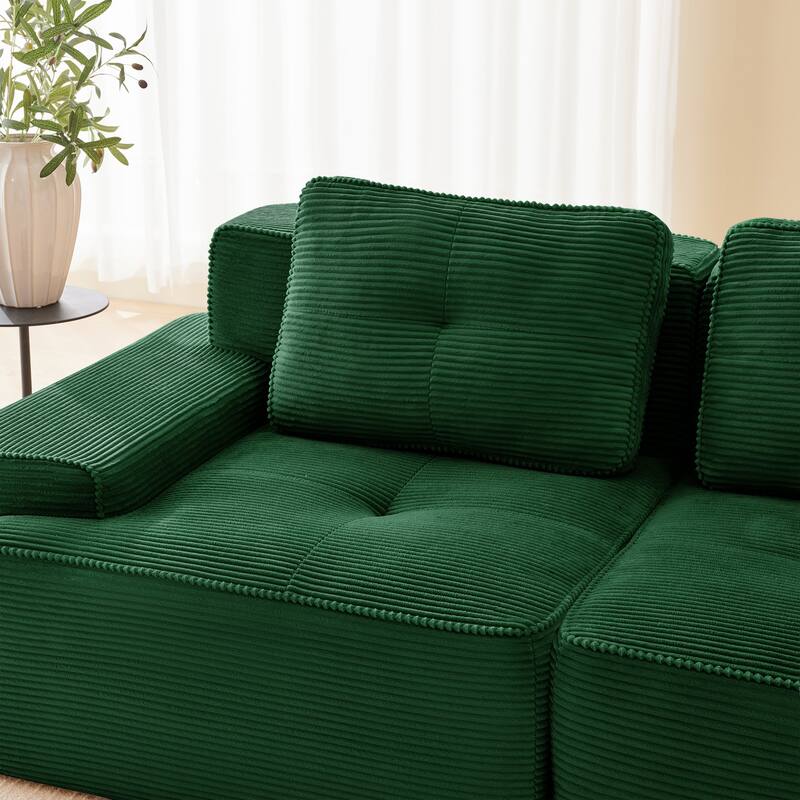 Modular L-Shaped Sectional Sofa with Ottoman for Living Room