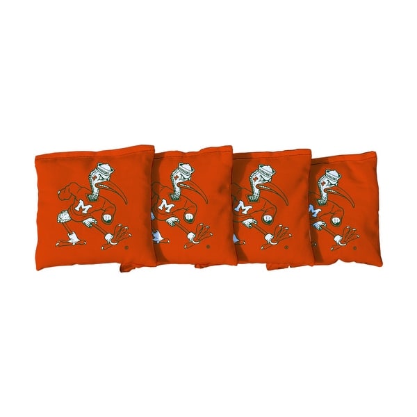 slide 2 of 3, Miami Hurricanes Orange Cornhole Bags All-Weather Resin Filled