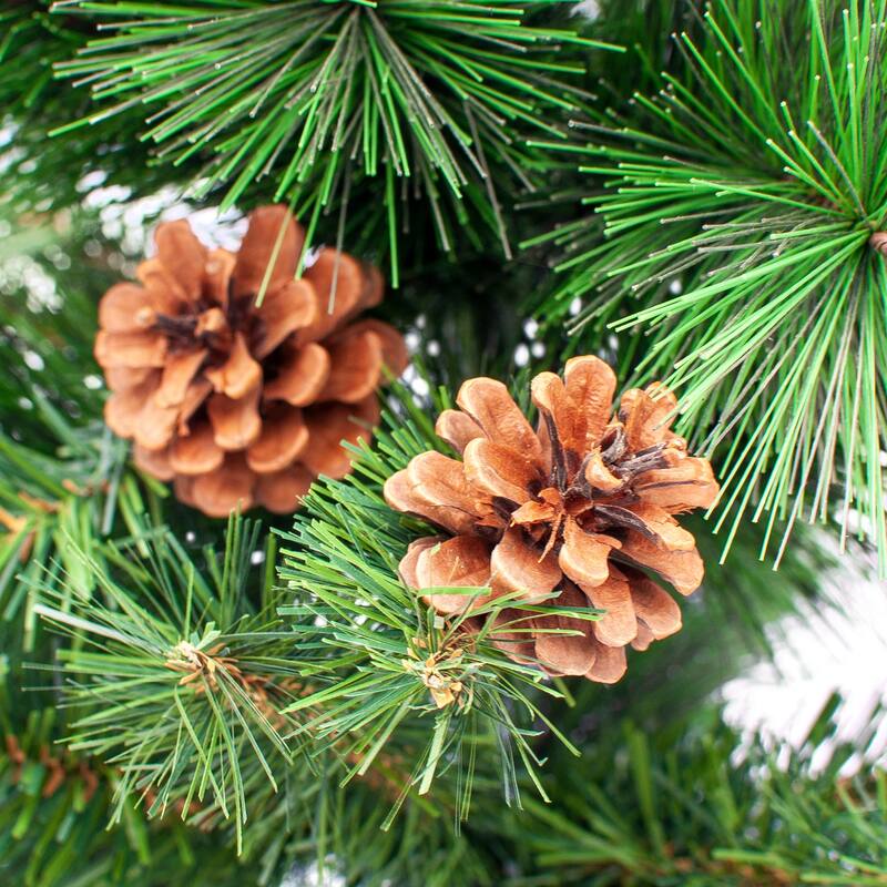 39" Mixed Pine and Pine Cones Artificial Christmas Tree in Jute Base - 3'