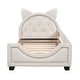 preview thumbnail 6 of 9, Twin Upholstered Daybed with Carton Ears Headboard, White, Sturdy and Fun Design